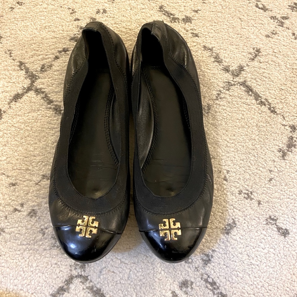 Tory Burch Black Flats